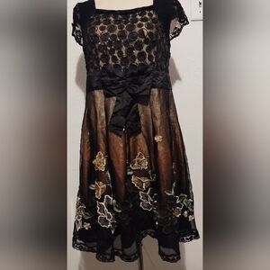No label black net dress